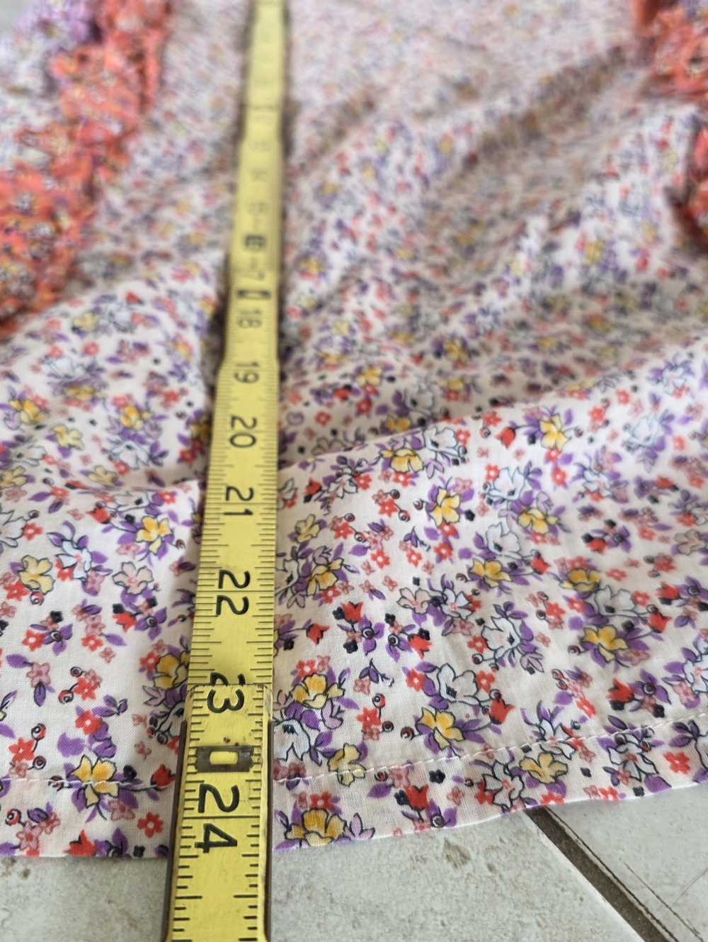 Ann Taylor Floral Ruffled V-Neck Sleeveless Top Cotton Ditzy Print Blouse - Picture 12 of 14